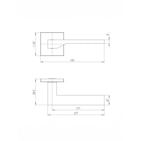 Ручка Ajax (Аякс) раздельная K.JS51.CLEVER BL-24 черный