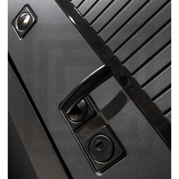 Входная дверь Пиано 31 - Белый софт, зеркальная вставка с тонировкой