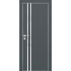 Дверь PX-11 AL кромка с 4-х ст. Графит матовый со стеклом